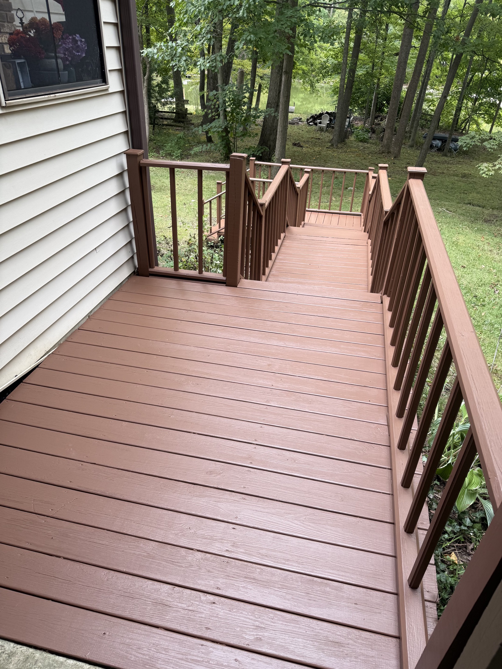 Completed deck and steps after staining